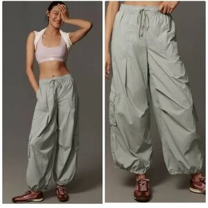 Daily Practice by Anthropologie Base Jump Parachute Pants sage color